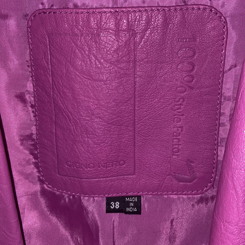 Cigno Nero leather purple jacket size 38 women’s EUC - Picture 2 of 5